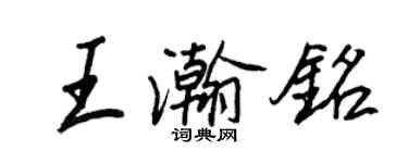 王正良王瀚銘行書個性簽名怎么寫