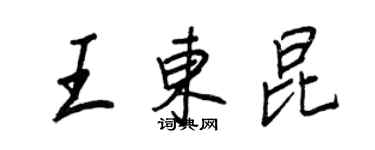 王正良王東昆行書個性簽名怎么寫
