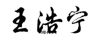 胡問遂王浩寧行書個性簽名怎么寫