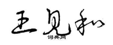 曾慶福王見和草書個性簽名怎么寫