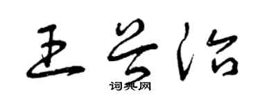 曾慶福王谷治草書個性簽名怎么寫