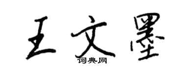 王正良王文墨行書個性簽名怎么寫
