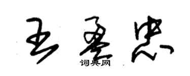 朱錫榮王盈忠草書個性簽名怎么寫