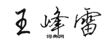 駱恆光王峰雷行書個性簽名怎么寫