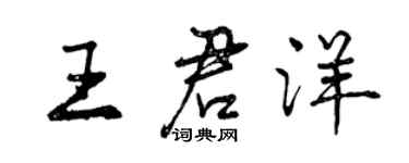 曾慶福王君洋行書個性簽名怎么寫