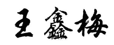 胡問遂王鑫梅行書個性簽名怎么寫