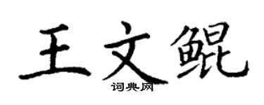 丁謙王文鯤楷書個性簽名怎么寫