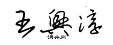 朱錫榮王興淳草書個性簽名怎么寫