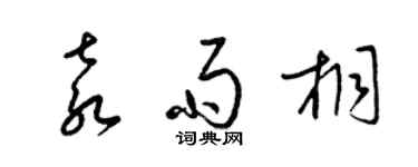 梁錦英袁雨桐草書個性簽名怎么寫