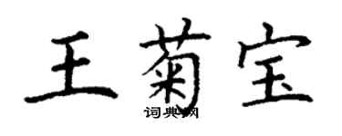 丁謙王菊寶楷書個性簽名怎么寫