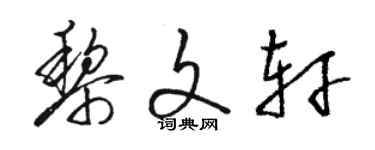 駱恆光黎文軒草書個性簽名怎么寫