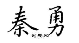 丁謙秦勇楷書個性簽名怎么寫