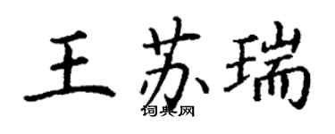 丁謙王蘇瑞楷書個性簽名怎么寫