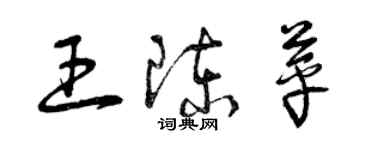 曾慶福王陳苹草書個性簽名怎么寫