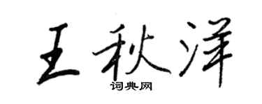 王正良王秋洋行書個性簽名怎么寫