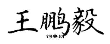 丁謙王鵬毅楷書個性簽名怎么寫