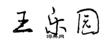 曾慶福王樂園行書個性簽名怎么寫