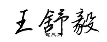 王正良王舒毅行書個性簽名怎么寫