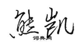 駱恆光熊凱行書個性簽名怎么寫