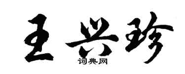 胡問遂王興珍行書個性簽名怎么寫