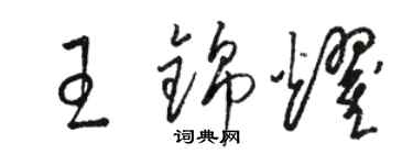 駱恆光王錦耀草書個性簽名怎么寫