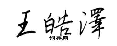王正良王皓澤行書個性簽名怎么寫