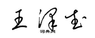 梁錦英王澤武草書個性簽名怎么寫