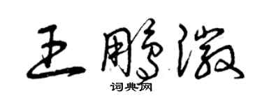 曾慶福王鵬徽草書個性簽名怎么寫
