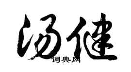 胡問遂湯健行書個性簽名怎么寫