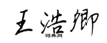 王正良王浩卿行書個性簽名怎么寫