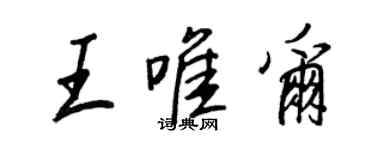 王正良王唯爾行書個性簽名怎么寫