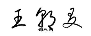 梁錦英王朝友草書個性簽名怎么寫