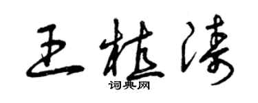 曾慶福王植濤草書個性簽名怎么寫