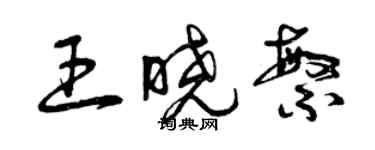 曾慶福王曉繁草書個性簽名怎么寫