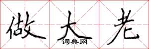 侯登峰做大老楷書怎么寫