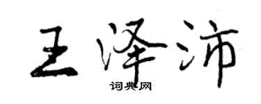 曾慶福王澤沛行書個性簽名怎么寫