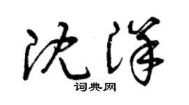 曾慶福沈洋草書個性簽名怎么寫