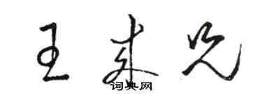 駱恆光王來兄草書個性簽名怎么寫