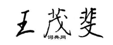 王正良王茂斐行書個性簽名怎么寫