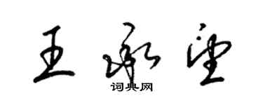 梁錦英王承望草書個性簽名怎么寫
