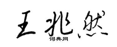 王正良王兆然行書個性簽名怎么寫