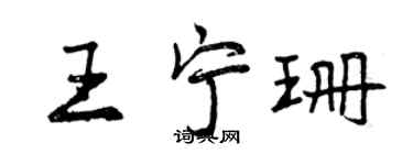 曾慶福王寧珊行書個性簽名怎么寫