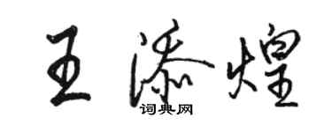 駱恆光王添煌行書個性簽名怎么寫