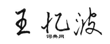 駱恆光王憶波行書個性簽名怎么寫