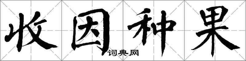 翁闓運收因種果楷書怎么寫