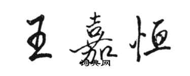駱恆光王嘉恆行書個性簽名怎么寫