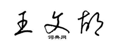 梁錦英王文胡草書個性簽名怎么寫