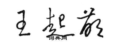 駱恆光王起萌草書個性簽名怎么寫