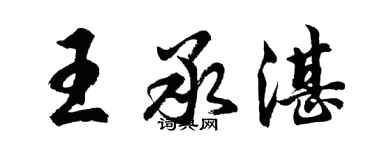胡問遂王承湛行書個性簽名怎么寫