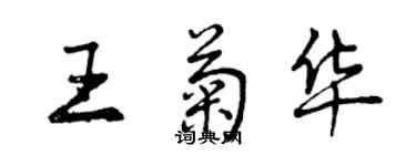 曾慶福王菊華行書個性簽名怎么寫